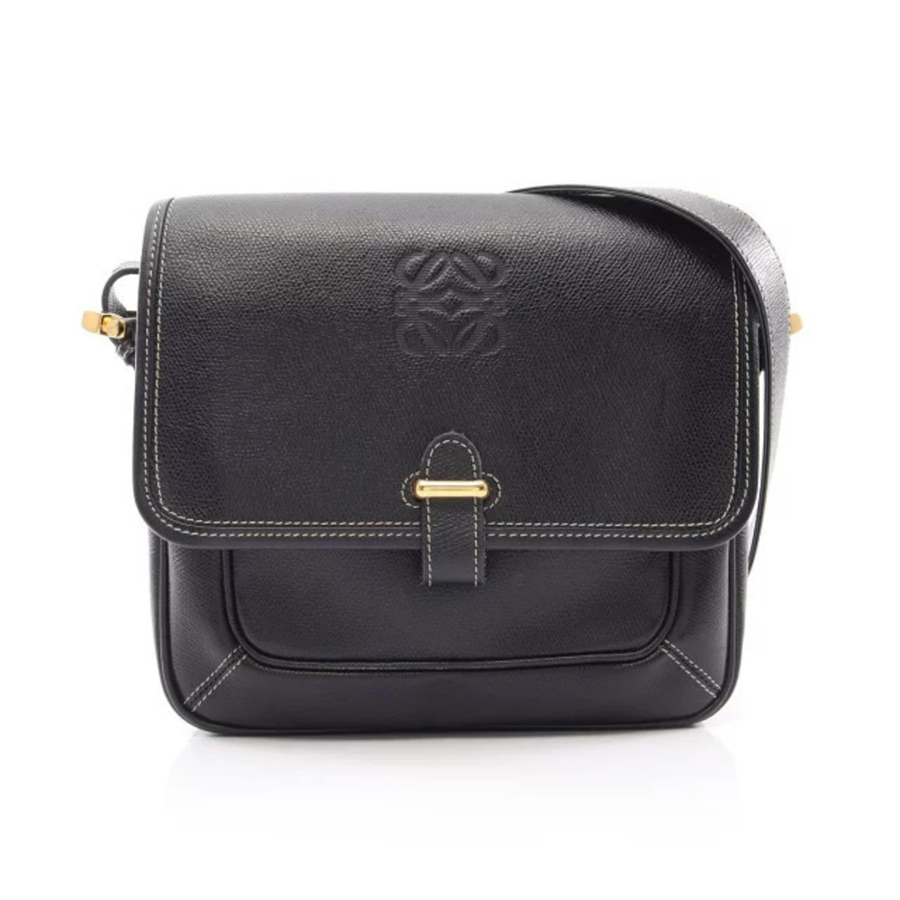 Loewe Anagram Shoulder Bag Leather Black